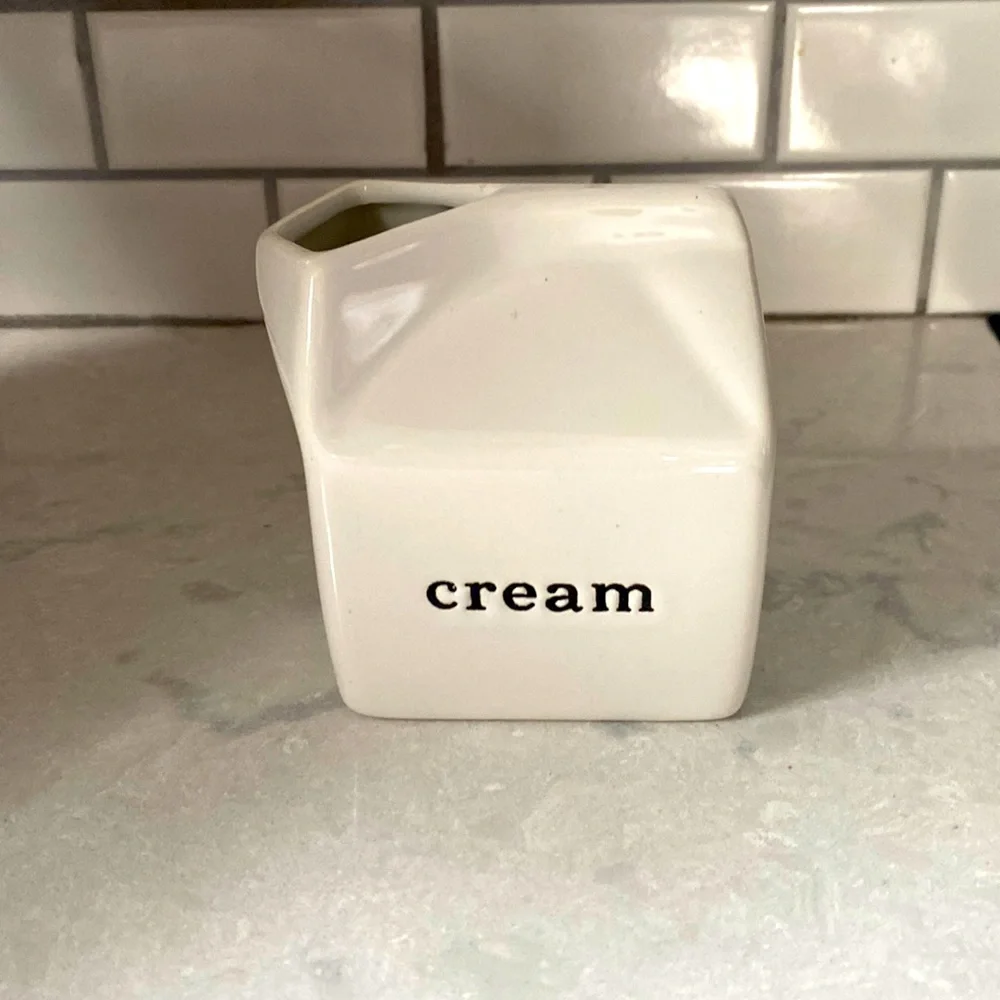 Crate&Barrel Cream Ceramic Carton